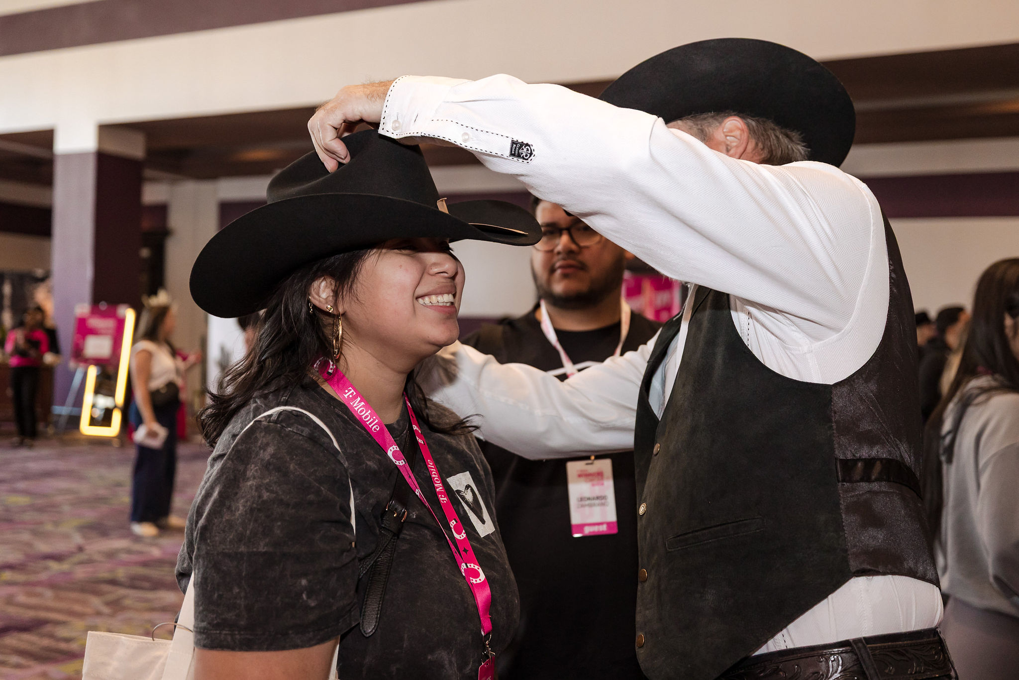 Guest receiving a one-on-one hat fitting